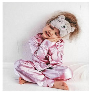 Silk Satin Top Pant 2pcs Infant Baby Girl Pajamas Long sleeve Pyjamas Satin Set  Nightgown Child Sleepwear - Cute As A Button Boutique