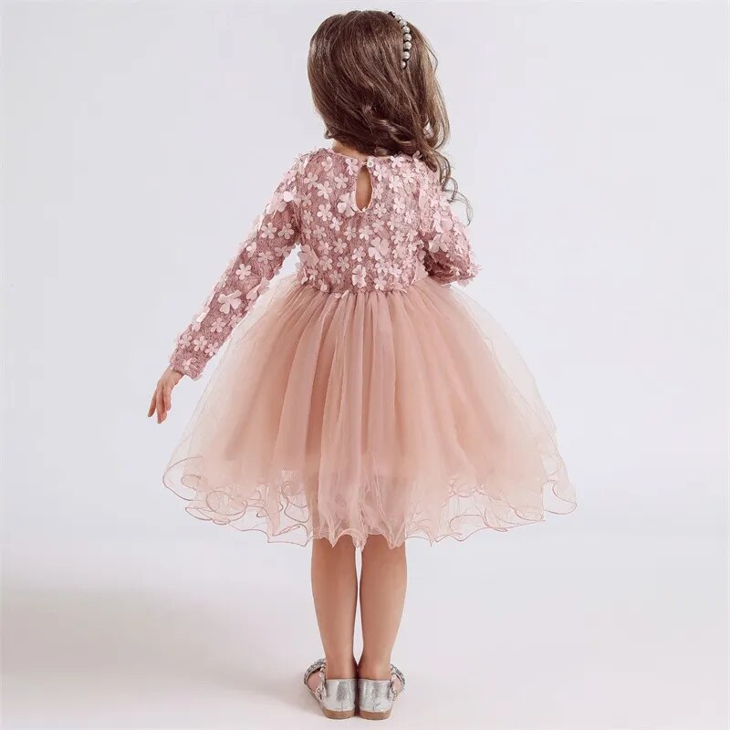 Autumn Long Sleeve Tulle Dress - Cute As A Button Boutique