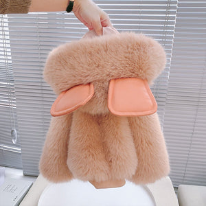 Cute Big Ears Plush Baby Jacket 2023 Autumn Winter Warm Coats For Girls - Cute As A Button Boutique