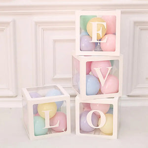 Transparent Name Balloon Box Baby Shower Decorations Birthday Party Decor Supplies - Cute As A Button Boutique