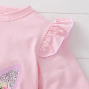 Baby Girls Pink Unicorn Sport Causal Clothes Set Suits - Cute As A Button Boutique