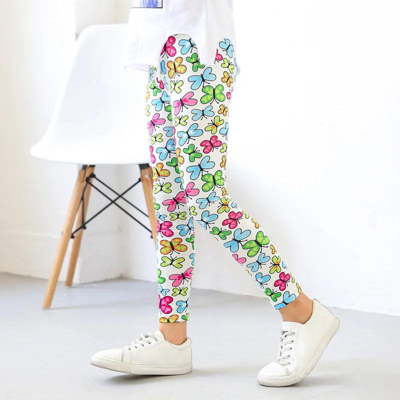 Girls' leggings Spring  Thin Children's Stretch Printed Pants