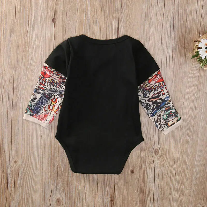 Baby Bodysuit Tattoo Printed Patchwork Casual Outfits