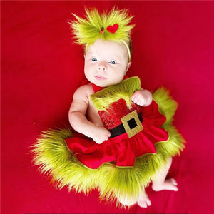 Christmas Baby Sequin Bodysuit Dress, Sleeveless Backless Romper Dress Kids XMAS Clothing, 0-24Months - Cute As A Button Boutique