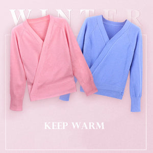 Winter Autumn Warm Girls Ballet Wrap Sweater Cardigan - Cute As A Button Boutique