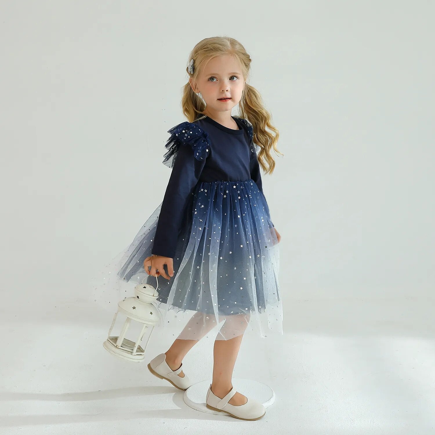 Sequined Princess Dress For Girls Autumn Long Sleeve - Cute As A Button Boutique