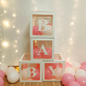 Transparent Name Balloon Box Baby Shower Decorations Birthday Party Decor Supplies - Cute As A Button Boutique