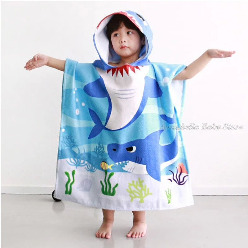 Cartoon Baby Bath Towel Microfiber Cotton Hooded Beach Towel