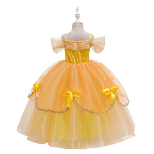 Girl Belle Dress Up Children Party Princess Costume LED Light Kids Beauty and The Beast Halloween Carnival Outfit - Cute As A Button Boutique