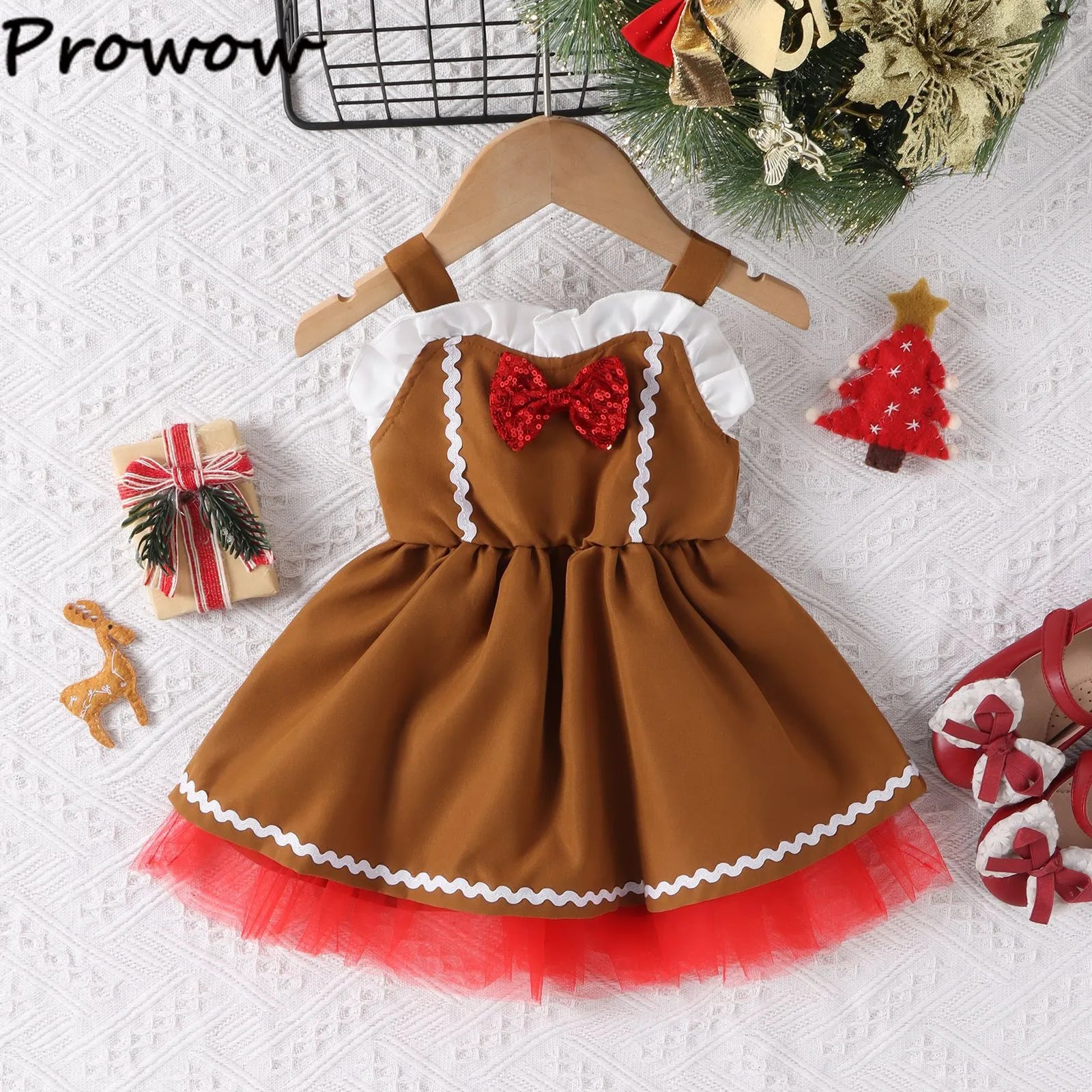 Toddler Girl Christmas Dresses Sleeveless Brown Deer Sequins Dress - Cute As A Button Boutique