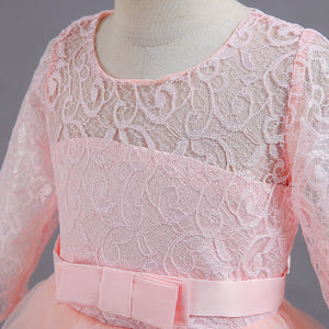 Pink Lace Flower Princess Dress - Cute As A Button Boutique