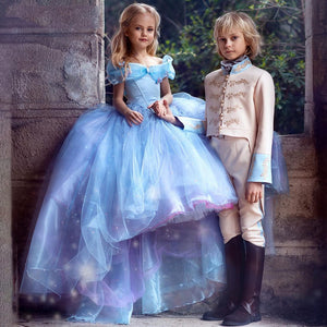 Royal Blue Flower Girl Dresses A Line For Wedding Shiny Off The Shoulder Children Ball Gowns - Cute As A Button Boutique