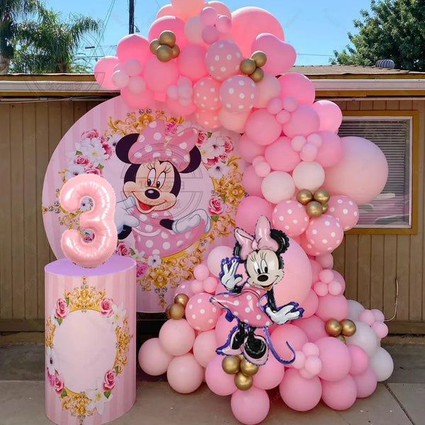 116pcs Minnie Mouse Balloon Garland Kit 32inch Pink Balloons Girls Birthday Party Decorations - Cute As A Button Boutique