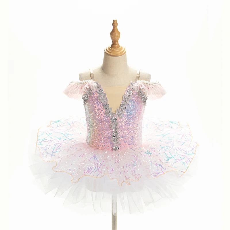 Children Ballet Skirt Girl Pop Sequin Dress Ballet Tutu Performance Clothes - Cute As A Button Boutique