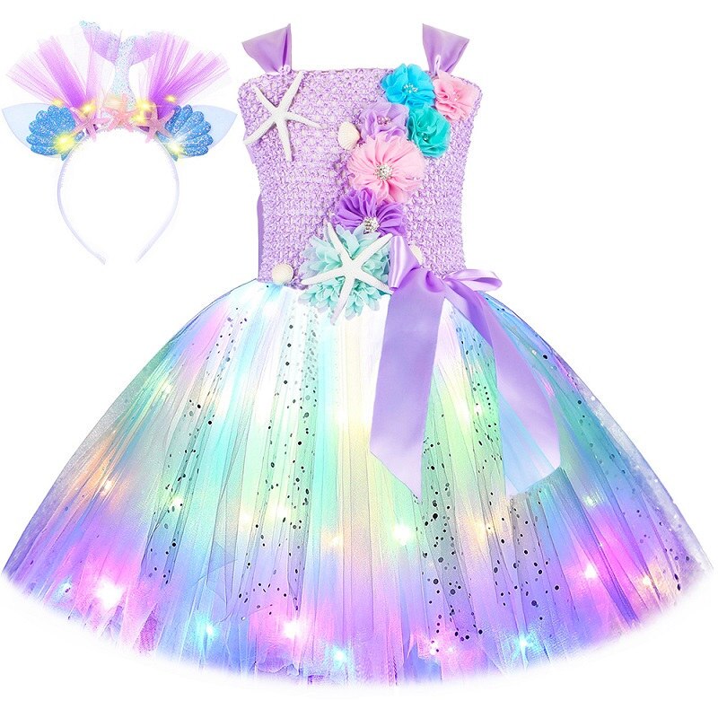 Mermaid Dress for Girls LED - Cute As A Button Boutique