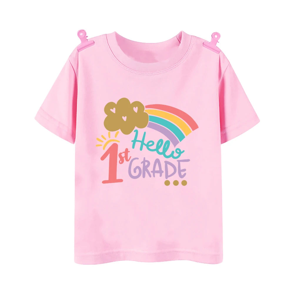 Hello 3rd Grade Print Shirt Child Back To School T-shirt