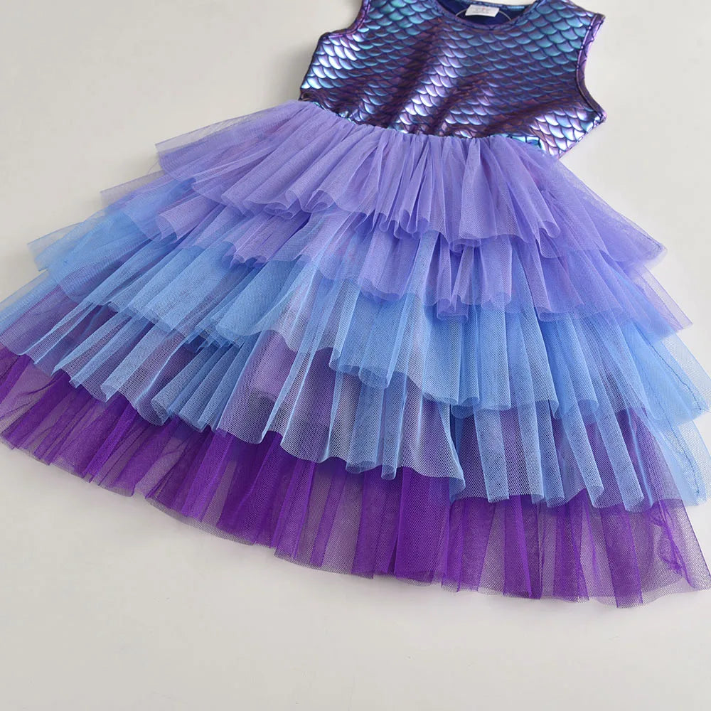 Girls Mermaid Dress Princess Tutu Dress Toddlers S