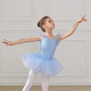 Ballet skirt for girls Dance wear tutus dress for Kids Leotard Short Sleeve - Cute As A Button Boutique