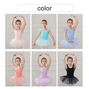 Ballet skirt for girls Dance wear tutus dress for Kids Leotard Short Sleeve - Cute As A Button Boutique