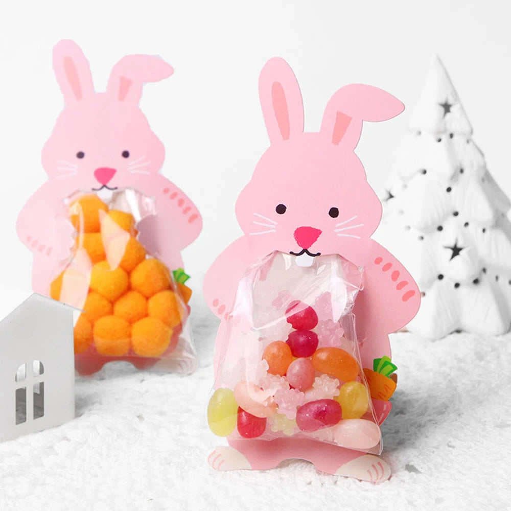 10/20Pcs Easter Bunny Candy Bags Gift Bags  Easter Decoration