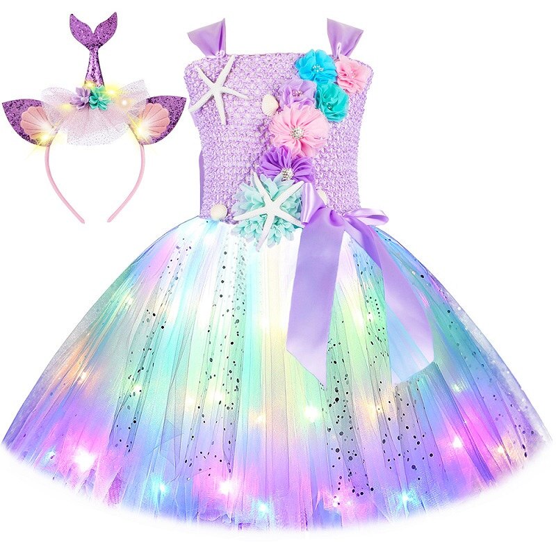 Mermaid Dress for Girls LED - Cute As A Button Boutique