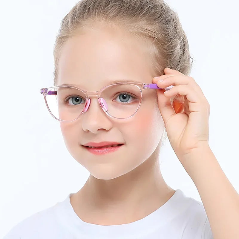 Blue Light Blocking Glasses for Kids Computer Glasses TR90 Frame Clear Lens  Children Safety Eyewear