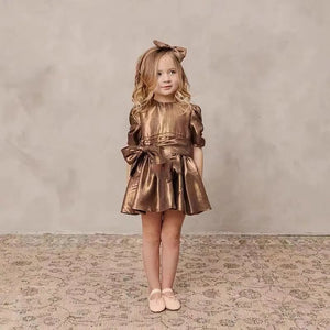 Princess Vintage Dress Golden Pink Party Birthday Baby Clothes 1 10Y Cute As A Button Boutique