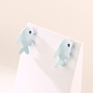 2pcs Animal Cartoon Stud Earring. Cute Dinosaur Little Dog Whale Clay Bite Ear Jewelry Funny Gifts Fashion Accessoriesy - Cute As A Button Boutique