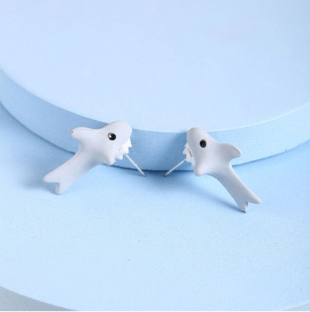 2pcs Animal Cartoon Stud Earring. Cute Dinosaur Little Dog Whale Clay Bite Ear Jewelry Funny Gifts Fashion Accessoriesy - Cute As A Button Boutique