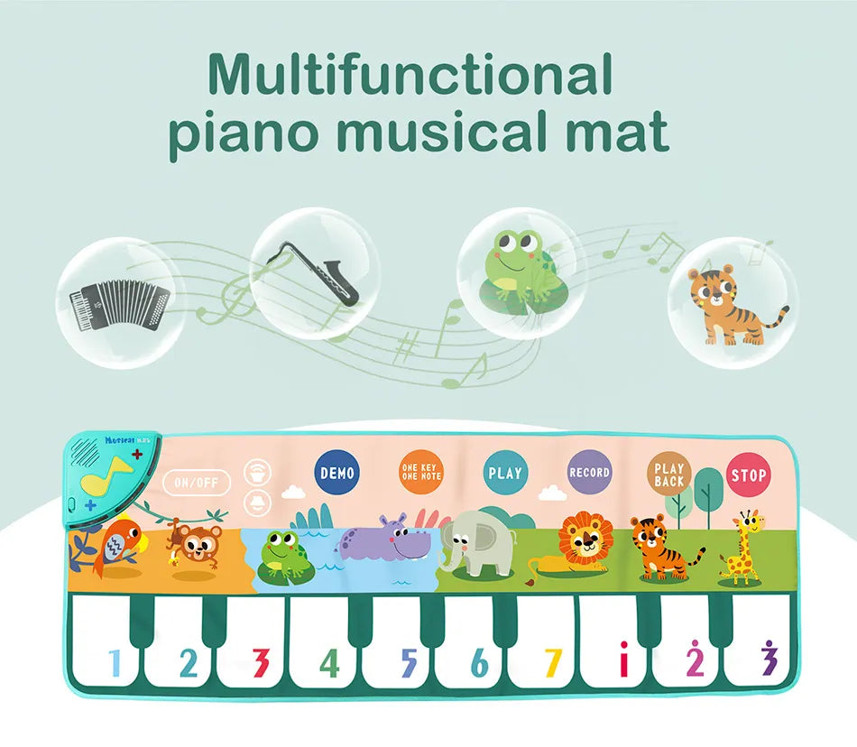 Coolplay 110x36cm Musical Piano Mat for Kids Toddlers Floor Keyboard Mat Educational Toys