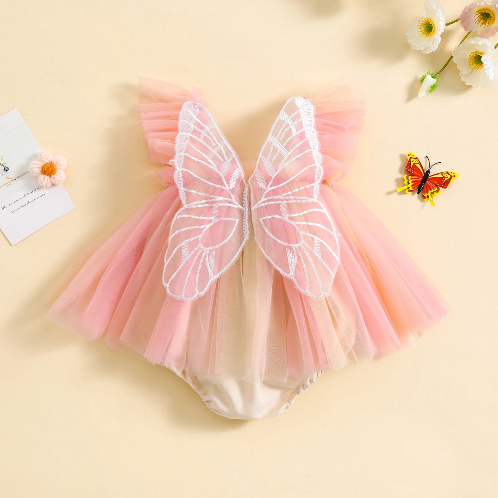 Infant Girls Bodysut Dress Butterfly Wing