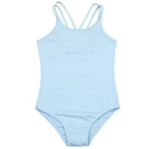 Girls Spaghetti Strap Ballet Dance Gymnastic Leotard Criss Cross Back Bodysuit - Cute As A Button Boutique