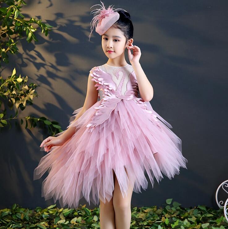 Swan Tulle Trailing Flower Girl Dresses Ball Gown - Cute As A Button Boutique