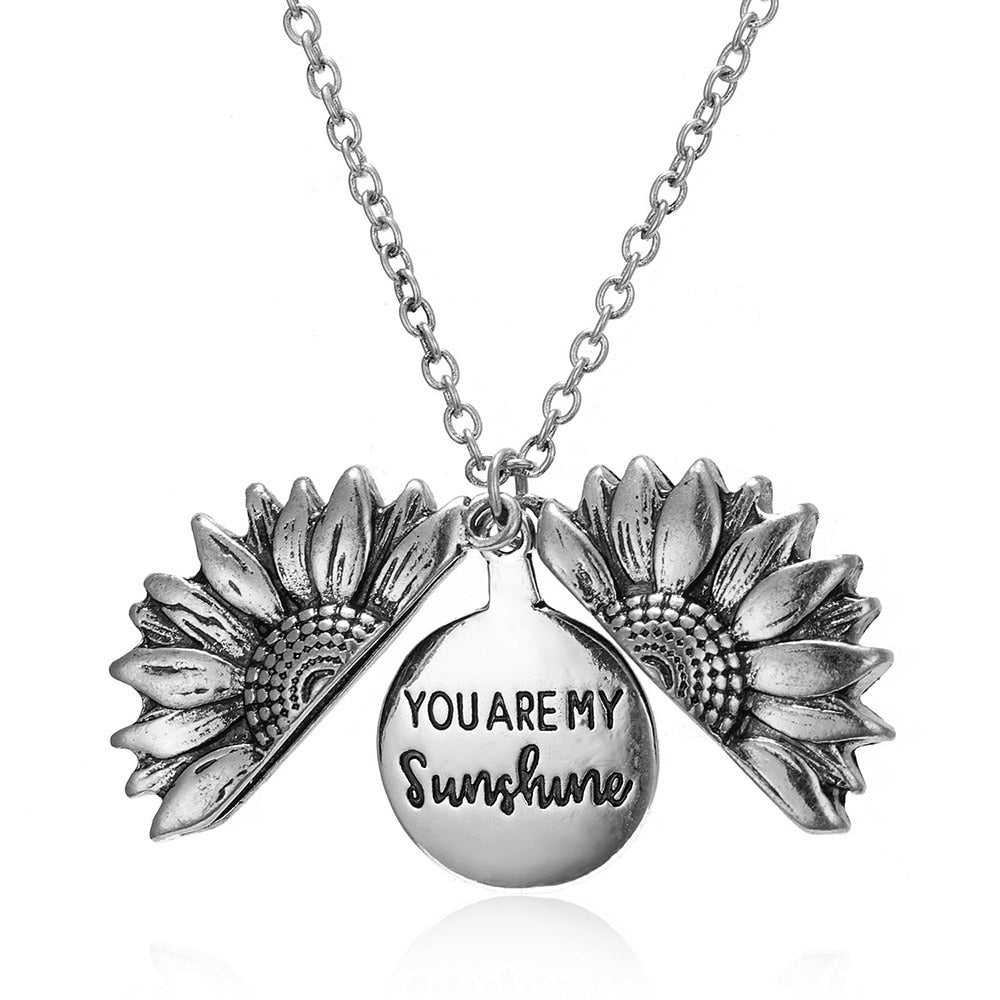 You Are My Sunshine Sunflower Necklaces Pendant for Women Gold Color Daisy Choker Charm Jewelry - Cute As A Button Boutique