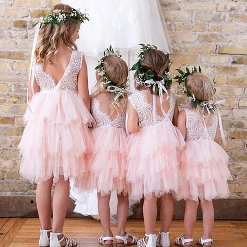 Pink flower girl dresses online