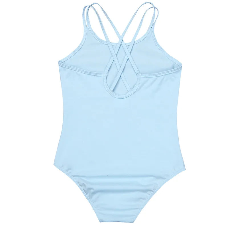 Girls Spaghetti Strap Ballet Dance Gymnastic Leotard Criss Cross Back Bodysuit - Cute As A Button Boutique