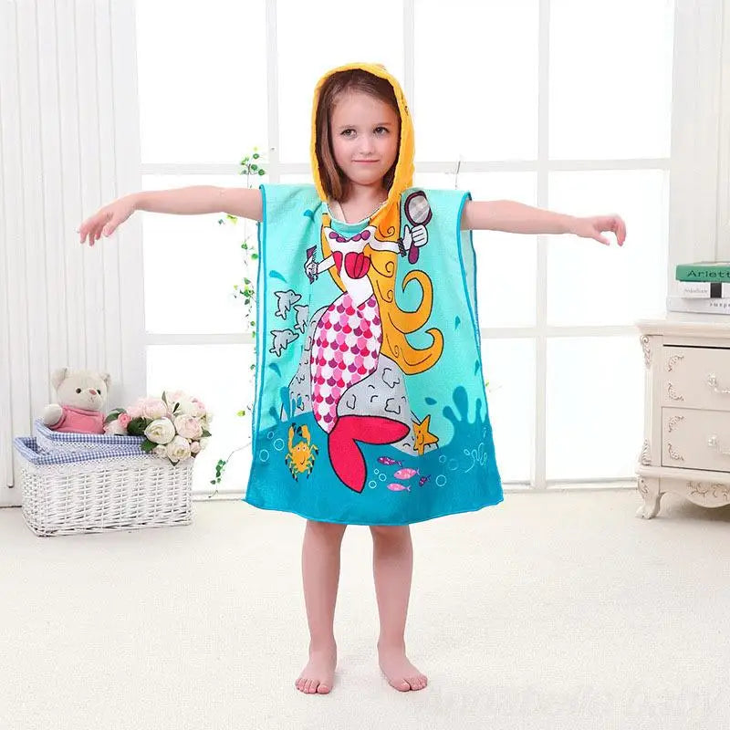 Cartoon Baby Bath Towel Microfiber Cotton Hooded Beach Towel