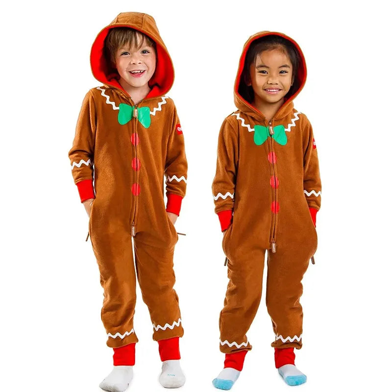 Unisex Girls Boys Gingerbread Jumpsuit Kids Cute Cookie Onesie Christmas - Cute As A Button Boutique