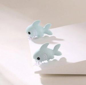 2pcs Animal Cartoon Stud Earring. Cute Dinosaur Little Dog Whale Clay Bite Ear Jewelry Funny Gifts Fashion Accessoriesy - Cute As A Button Boutique