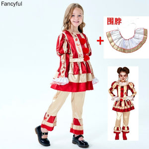 Girls Joker Dress Horror Clown Costume Full Set for Halloween Carvinal Party - Cute As A Button Boutique