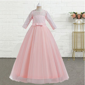 Pink Lace Flower Princess Dress - Cute As A Button Boutique