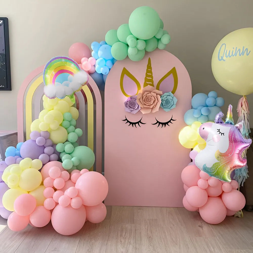 Unicorn Theme Balloon Garland Arch Kit Colorful Rainbow Number 0-9 Party Decoration - Cute As A Button Boutique