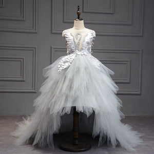 Swan Tulle Trailing Flower Girl Dresses Ball Gown - Cute As A Button Boutique