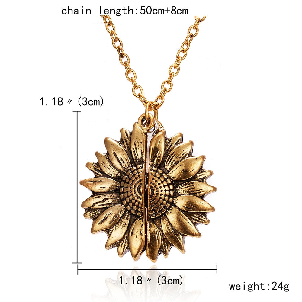 You Are My Sunshine Sunflower Necklaces Pendant for Women Gold Color Daisy Choker Charm Jewelry - Cute As A Button Boutique