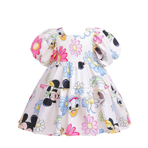 Miss Minnie Children Princess Dresses Girl Puff Sleeve for Party Birthday - Cute As A Button Boutique