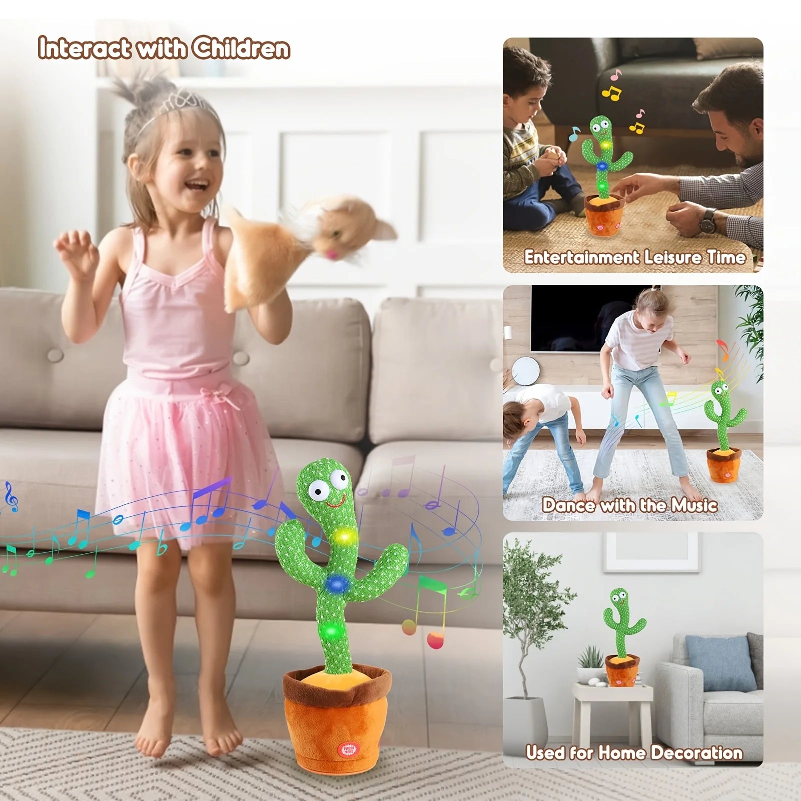 Dancing Cactus Electron Plush Toy Soft Plush Doll That Can Sing And Dance