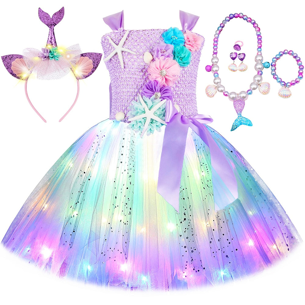 Mermaid Dress for Girls LED - Cute As A Button Boutique