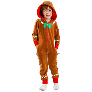 Unisex Girls Boys Gingerbread Jumpsuit Kids Cute Cookie Onesie Christmas - Cute As A Button Boutique