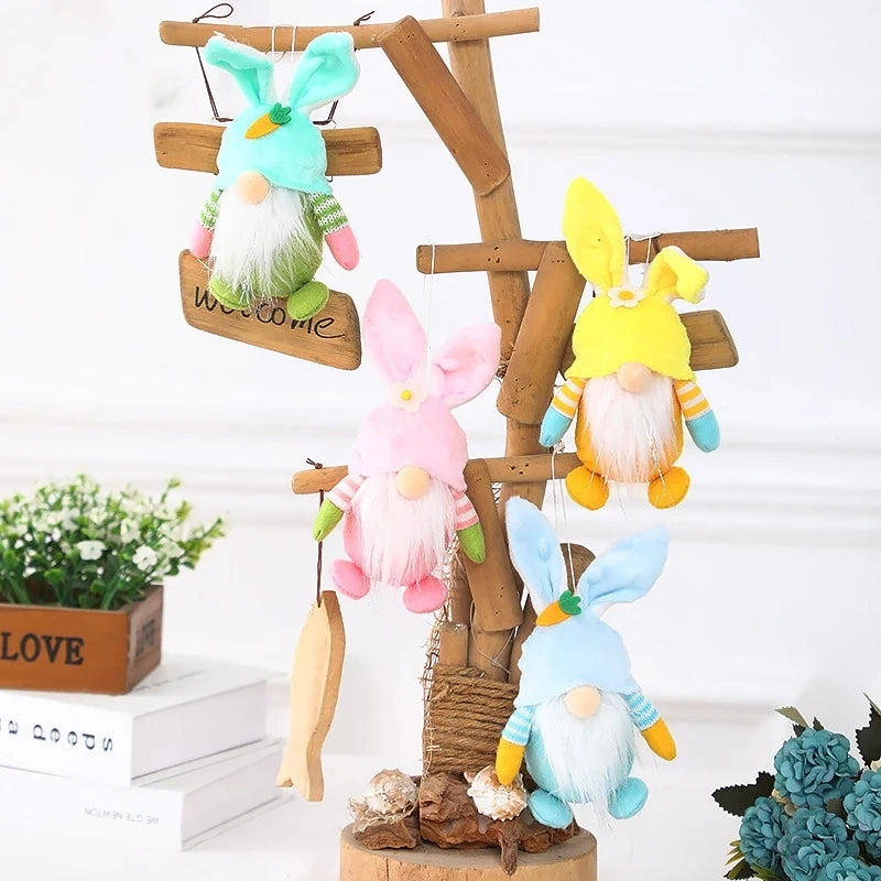 New Easter Gnome Rabbit Doll Handmade Home Decoration