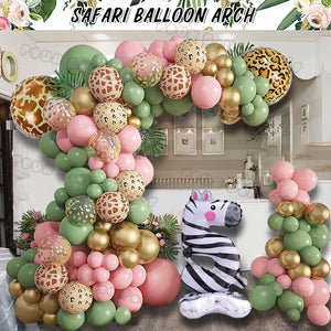 Jungle Safari Animal Giraffe Number Balloon Garland Set Kid 1 2 3 Year Birthday Party Decor - Cute As A Button Boutique